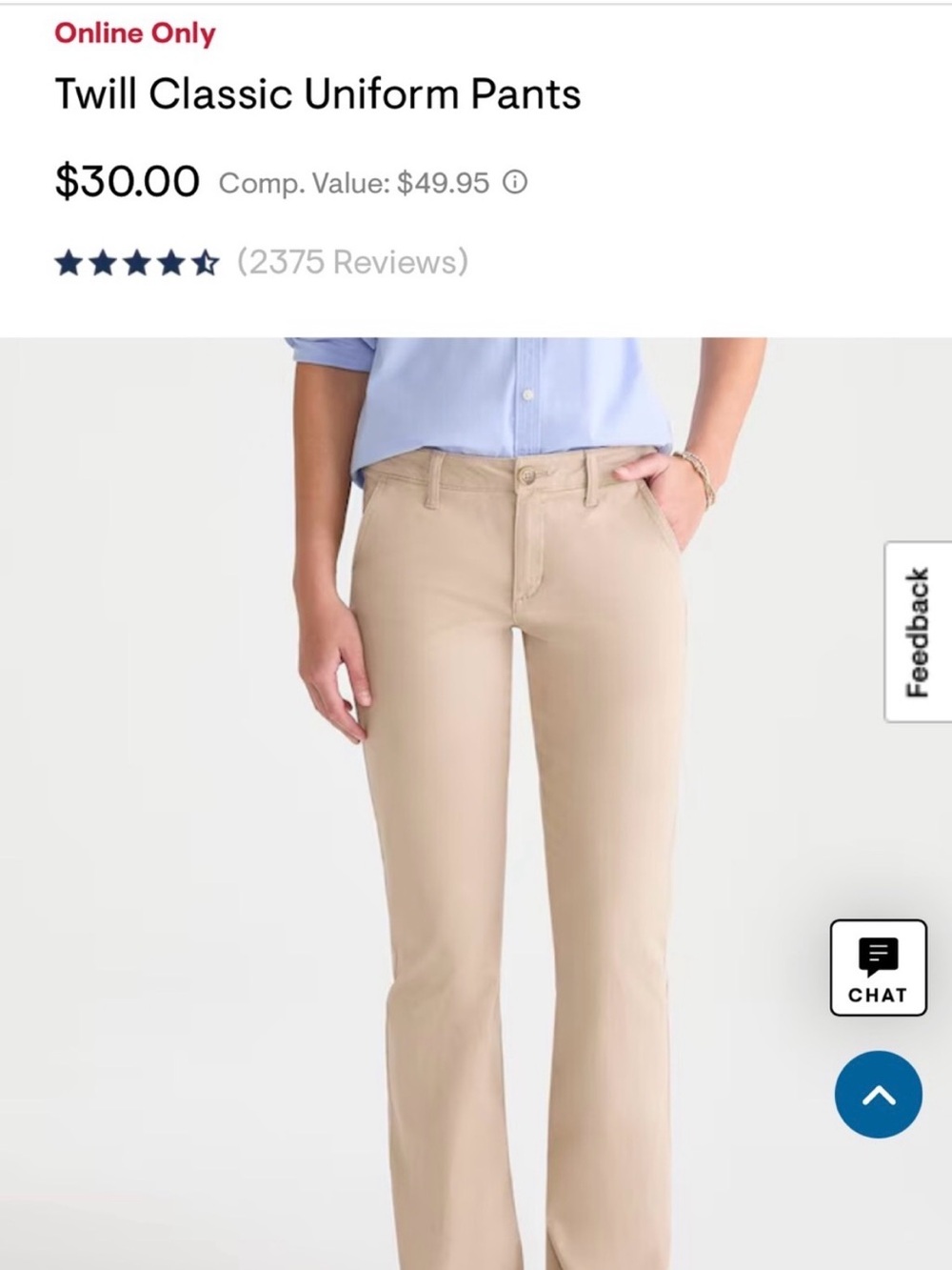 Aeropostale Beige Boot Cut Twill Pants